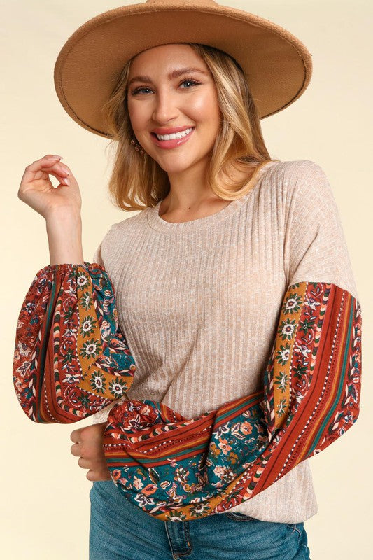 Oversized Bubble Sleeve Top - Salt and Grace Boutique
