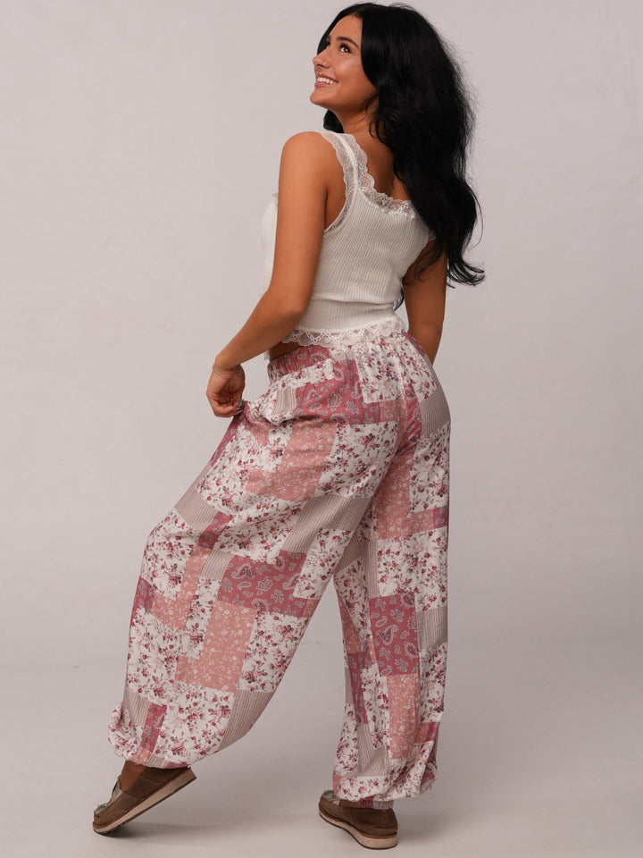 POL Blush Boho String Tie Pants