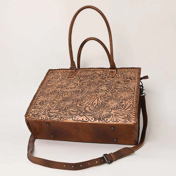 Tooled Leather Tote Bag - Salt and Grace Boutique