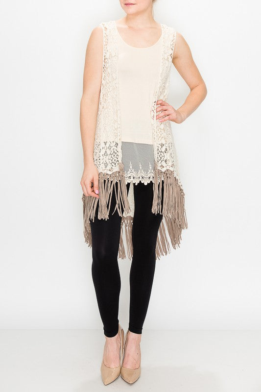Crochet Vest with Fringe - Salt and Grace Boutique