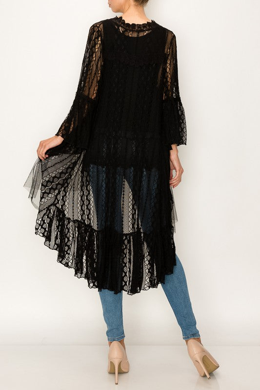 Solid All Lace Duster with Bell Sleeves - Salt and Grace Boutique