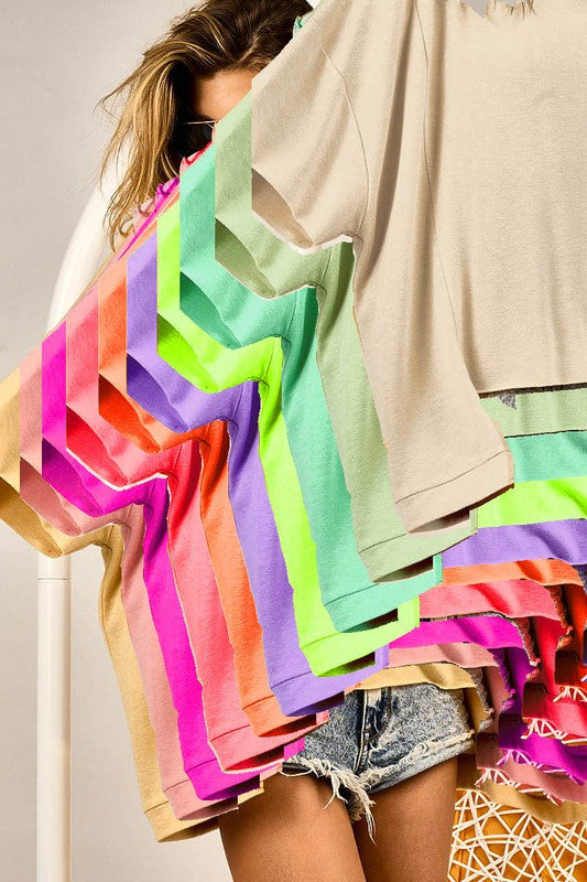 Oversized French Terry Cut Over Top - Salt and Grace Boutique