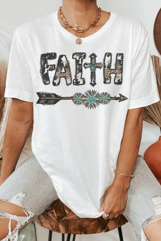 Faith Leopard Graphic Tee - Salt and Grace Boutique