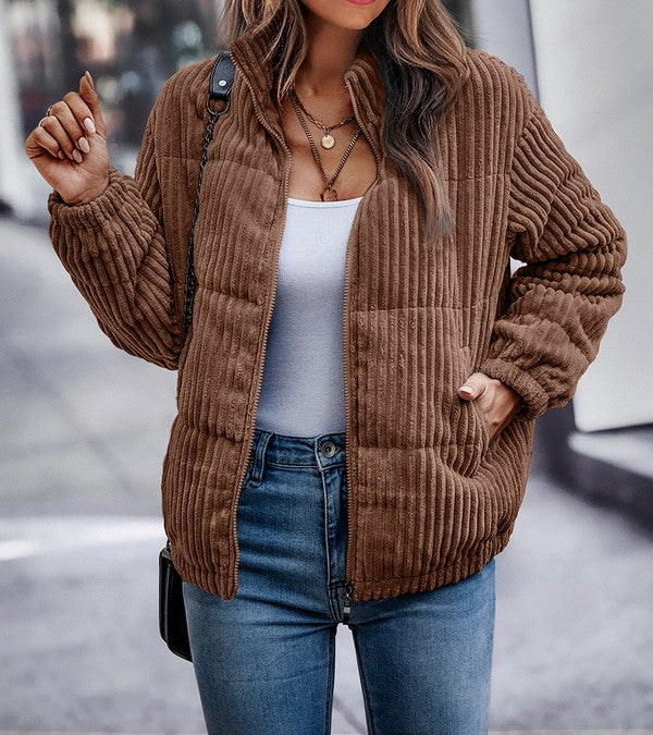 Soft Strip Jacket - Salt and Grace Boutique