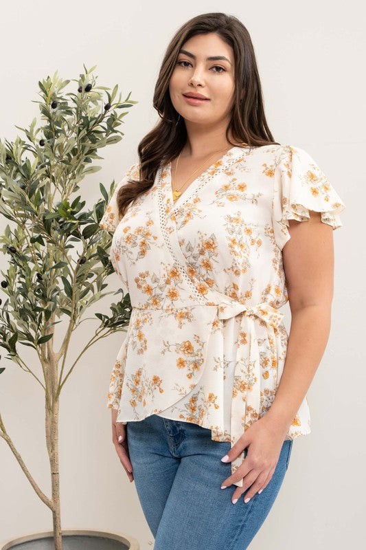 Plus Floral Peplum Top - Salt and Grace Boutique