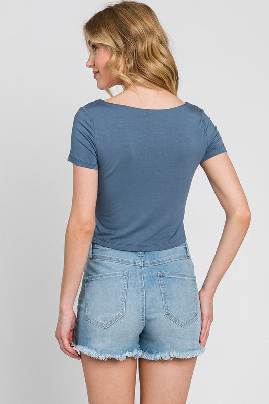Square Neck Crop Top - Salt and Grace Boutique