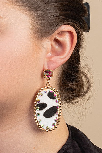 Rhinestone Animal Print Earrings - Salt and Grace Boutique