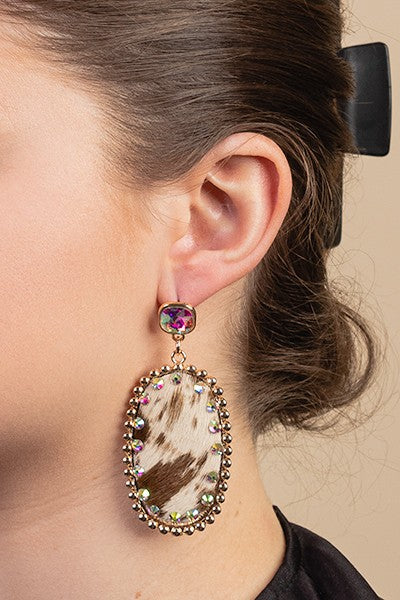 Rhinestone Animal Print Earrings - Salt and Grace Boutique