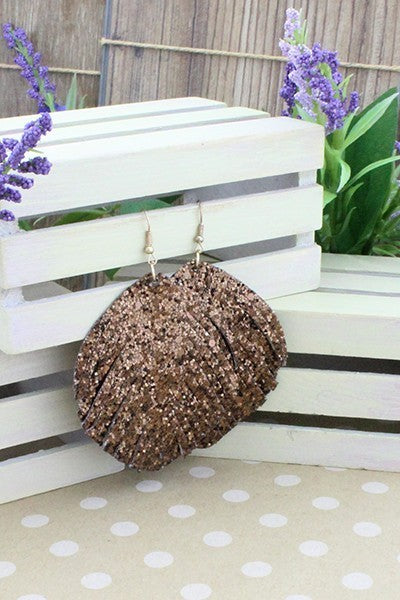 Glitter Teardrop Feather Earrings - Salt and Grace Boutique