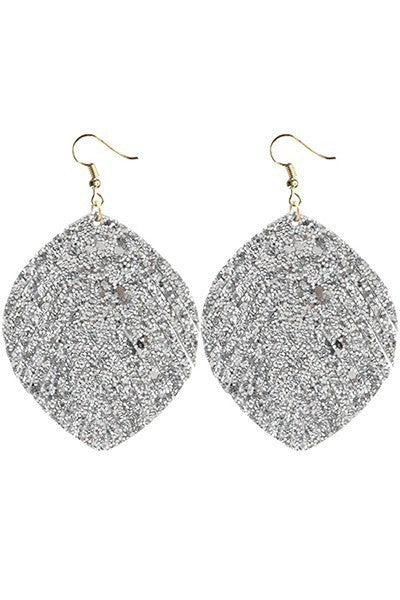Glitter Teardrop Feather Earrings - Salt and Grace Boutique