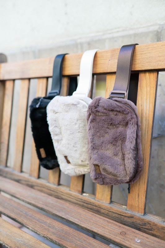 CC Faux Fur Belt Bag Fanny Pack - Salt and Grace Boutique