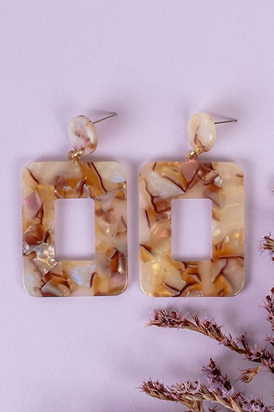 Rectangle Acrylic Stud Earrings - Salt and Grace Boutique