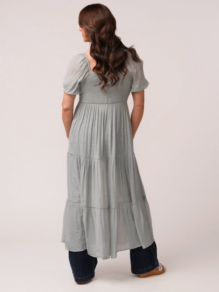 Light Blue Romantic Duster with Button Front
