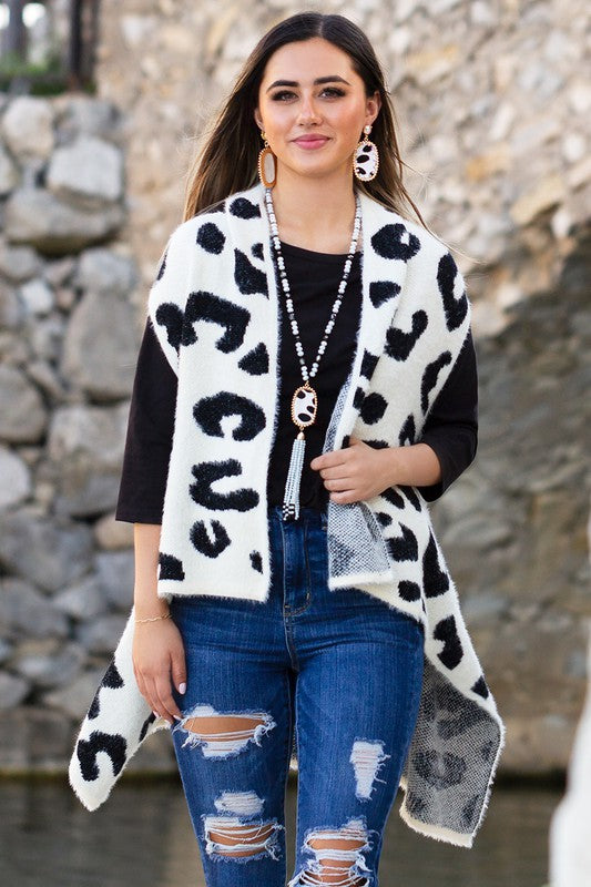 Fierce Feline Leopard Print Vest - Salt and Grace Boutique