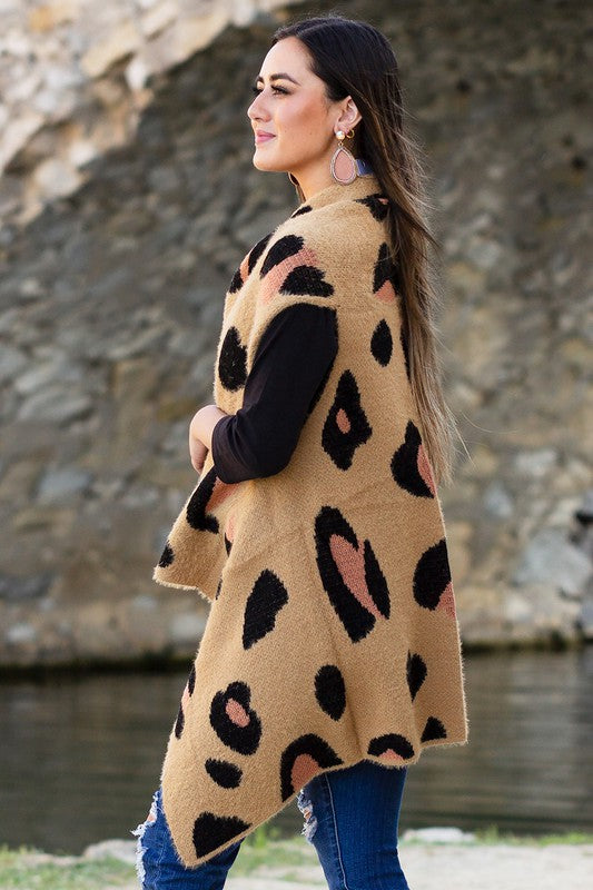 Fierce Feline Leopard Print Vest - Salt and Grace Boutique