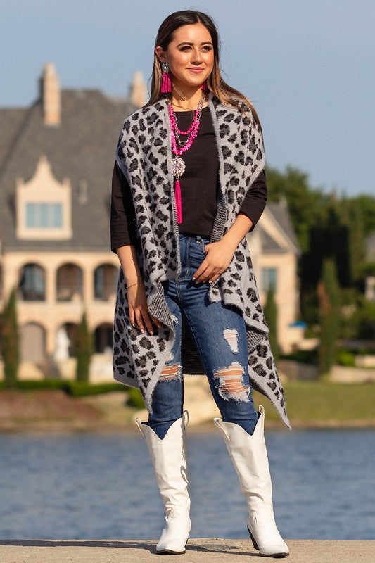 Fierce Feline Leopard Print Vest - Salt and Grace Boutique
