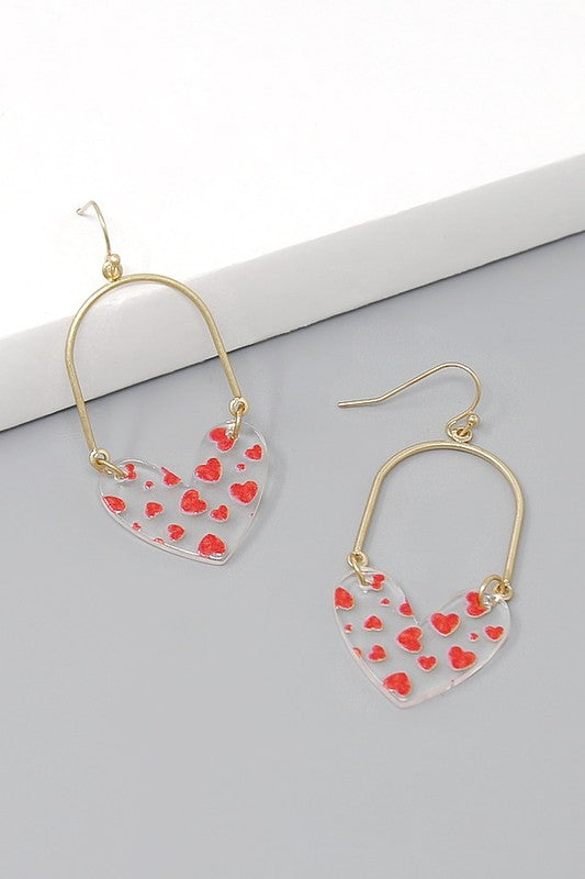 Heart Print XOXO Acrylic Earrings - Salt and Grace Boutique