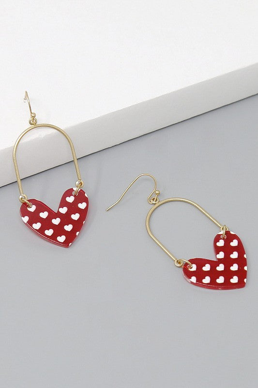 Heart Print XOXO Acrylic Earrings - Salt and Grace Boutique