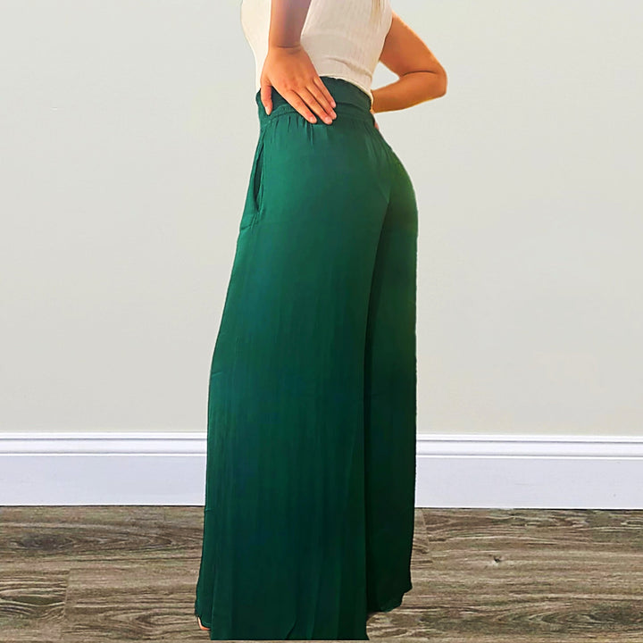 Satin Wide Leg Pants - Salt and Grace Boutique
