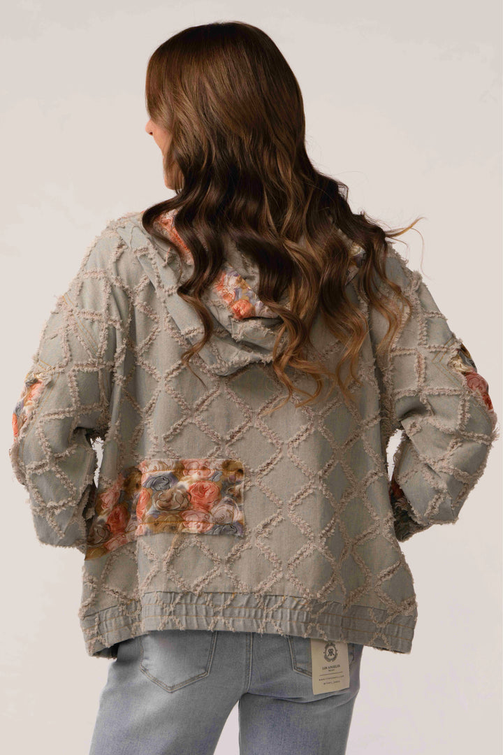 POL Petals and Threads Denim Jacket