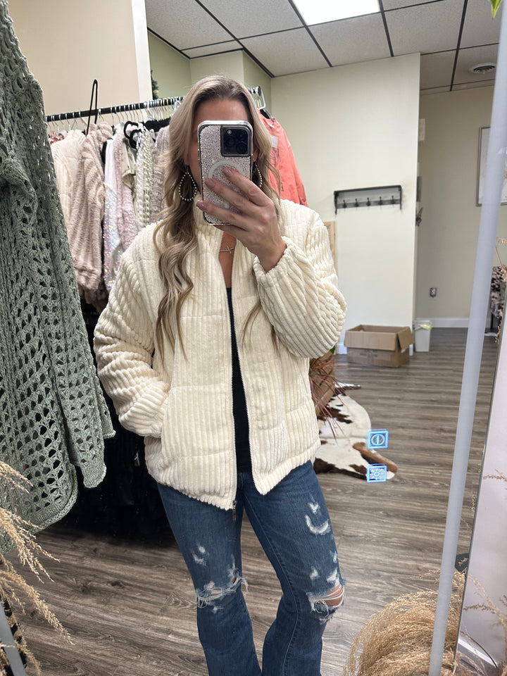 Soft Strip Jacket - Salt and Grace Boutique