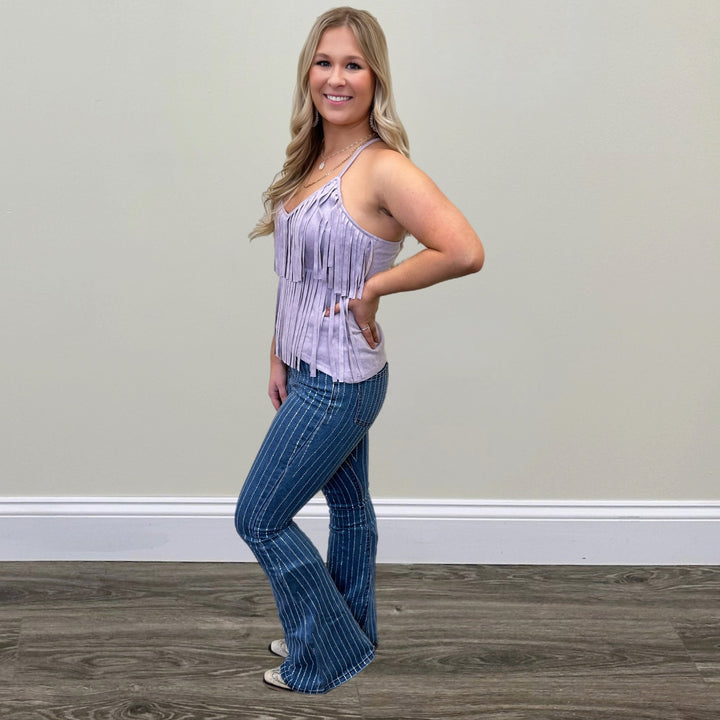 Sparkle Bell Denim Flares - Salt and Grace Boutique