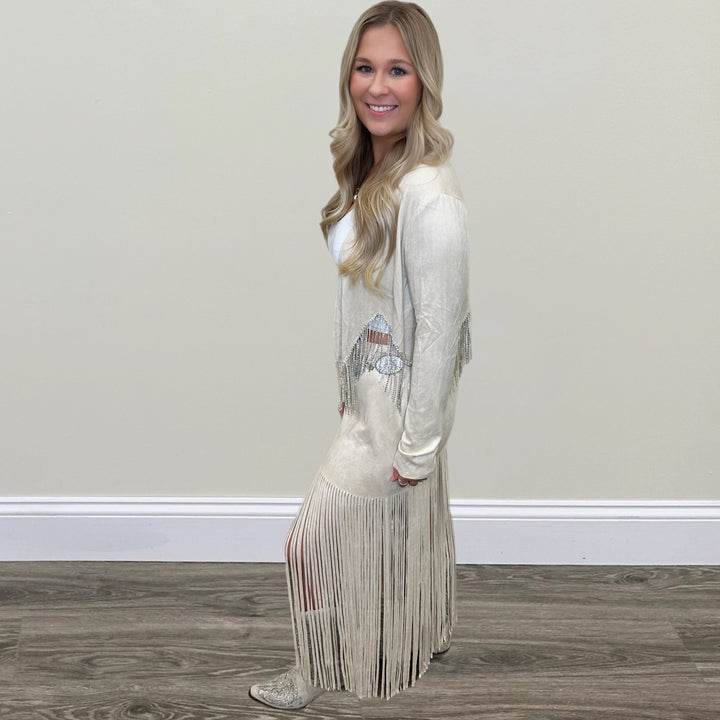 Suede Fringe Skirt - Salt and Grace Boutique