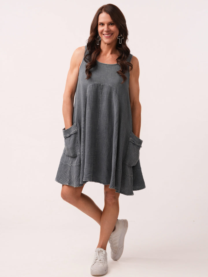 Cotton Gauze Mineral Washed Dress