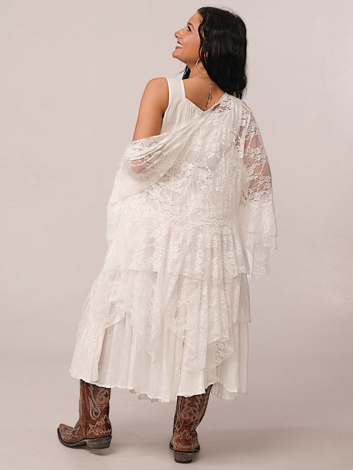 Ivory All Lace Bell Sleeve Cardigan