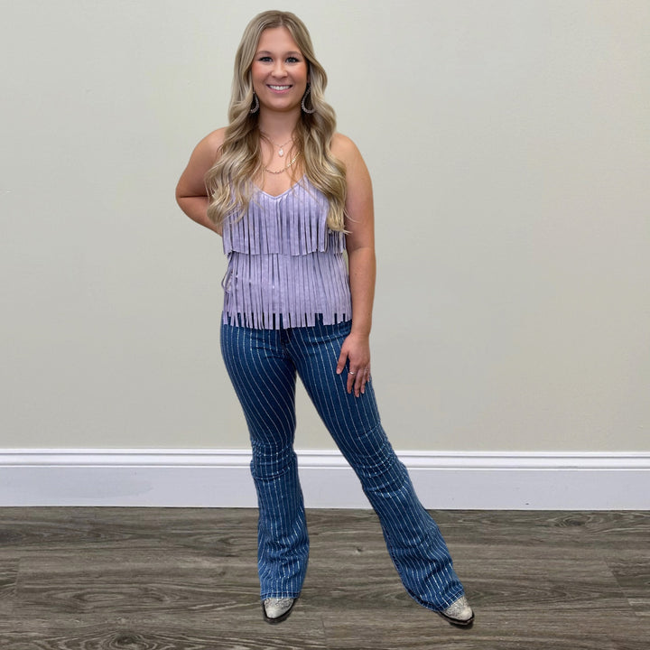 Sparkle Bell Denim Flares - Salt and Grace Boutique