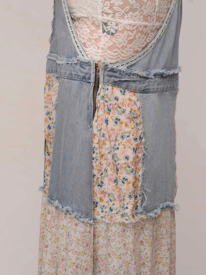 POL Denim Overall Maxi Dress