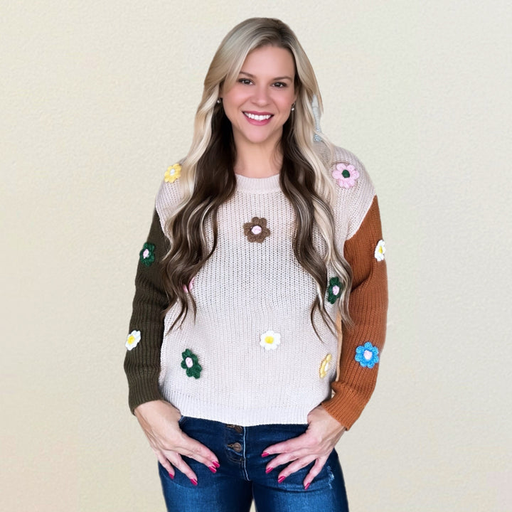 Floral Fusion Sweater - Salt and Grace Boutique