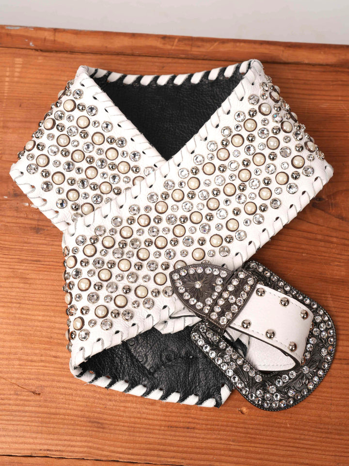 Kurtman White Pearl Western Belt