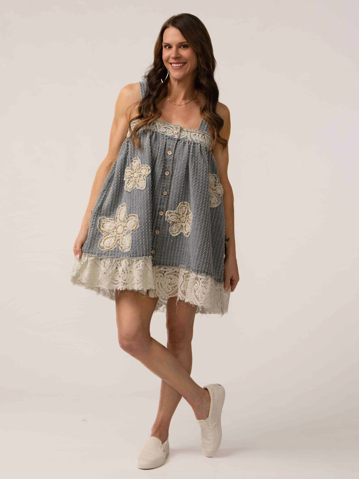 POL Vintage Charm Denim Dress