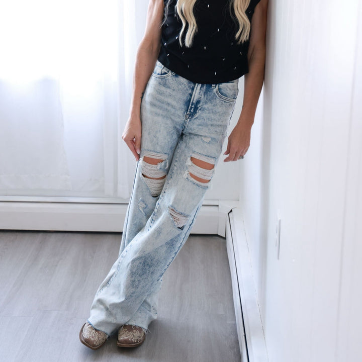 Risen Wide Leg Acid Dream Jeans