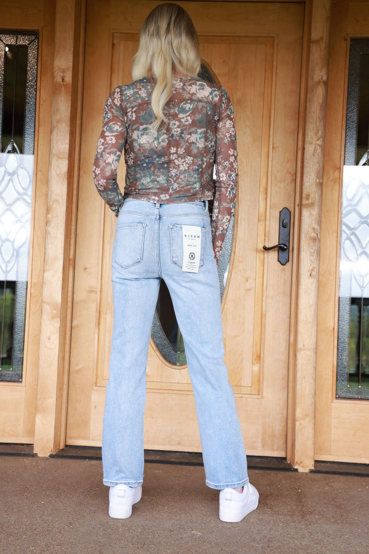 Risen Tummy Control High Rise Straight Crop Jeans
