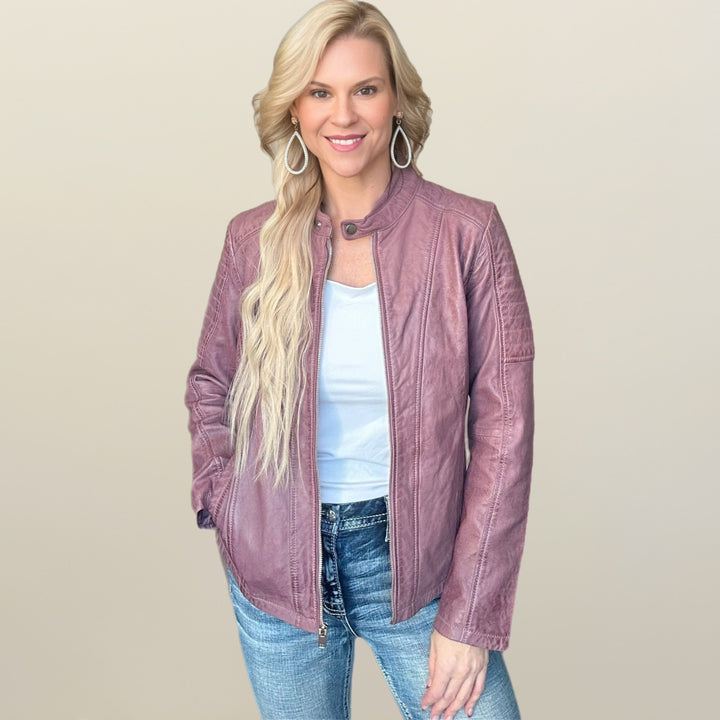Scully Lavender Leather Jacket - Salt and Grace Boutique