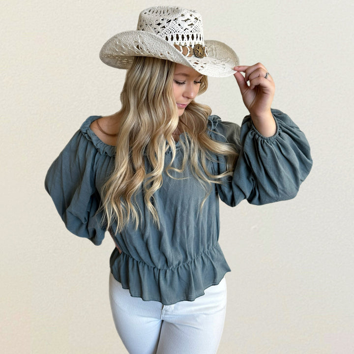 Off the  Shoulder Ruffle Top - Salt and Grace Boutique