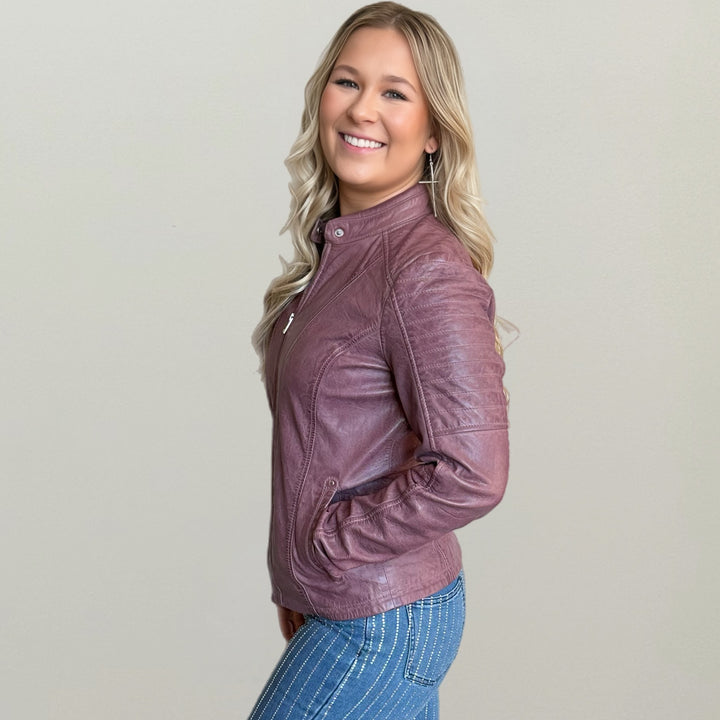 Scully Lavender Leather Jacket - Salt and Grace Boutique