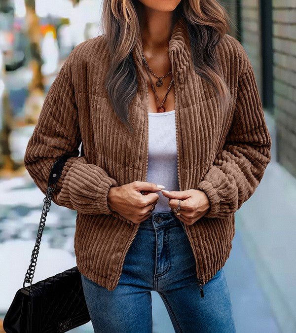 Soft Strip Jacket - Salt and Grace Boutique