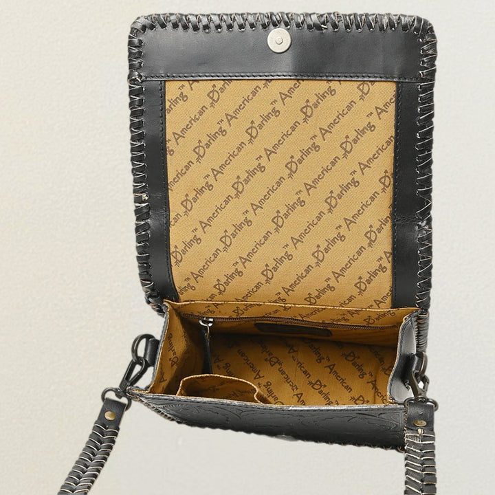 Black Beauty Tooled Leather Purse