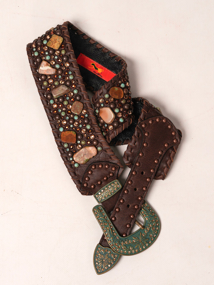 Kurtman Skinny Turquoise Stone Western Belt