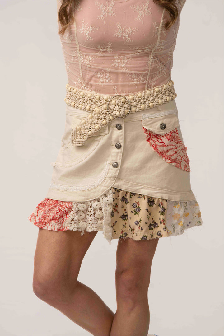 POL Playful Patchwork Mini Skirt