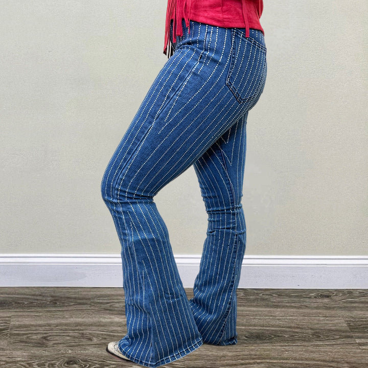 Sparkle Bell Denim Flares - Salt and Grace Boutique