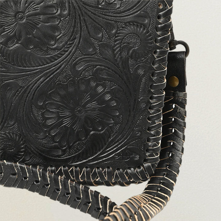 Black Beauty Tooled Leather Purse