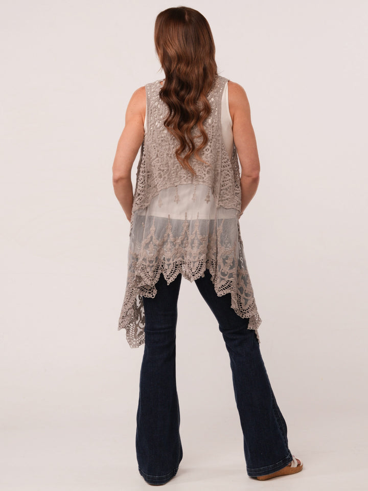Charming Crochet and Lace Vest