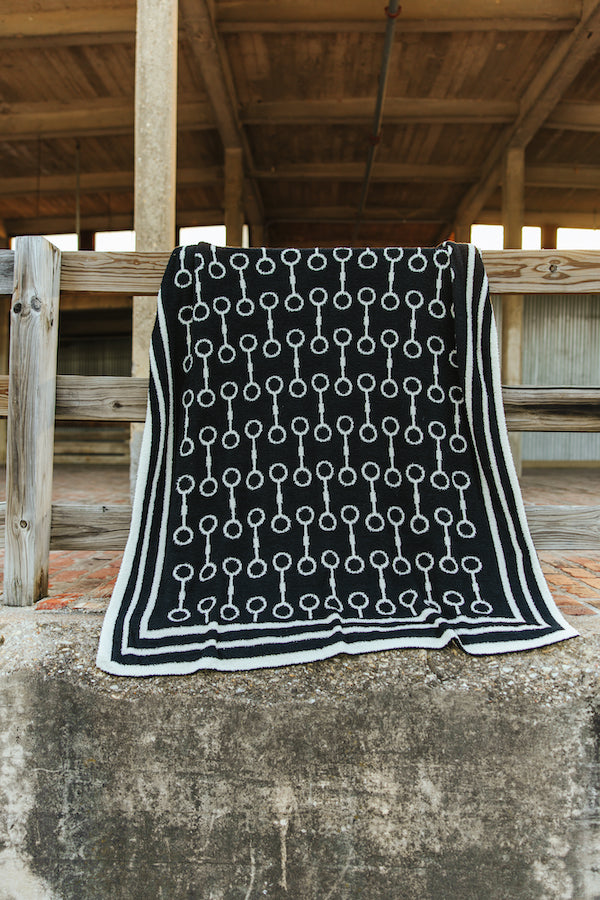 Snaffle Bit Western Throw Blanket