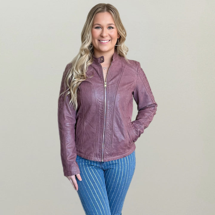 Scully Lavender Leather Jacket - Salt and Grace Boutique