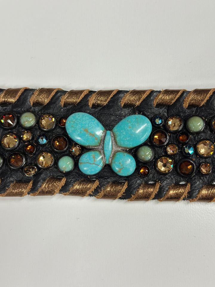 Turquoise Butterfly Crystal Cuff Bracelet