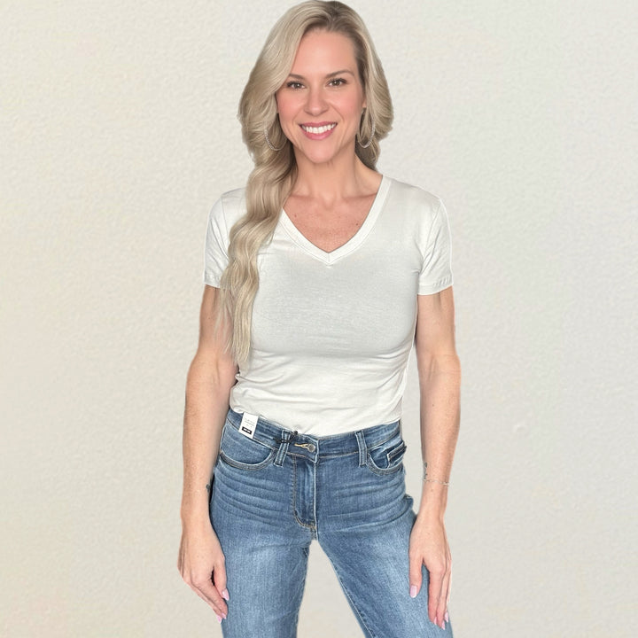 Basic Cotton V Neck Tee
